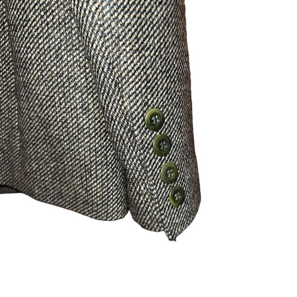 Talbots Wool Tweed Blazer Womens 8 Olive Brown Pockets Classic Jacket - Picture 8 of 15